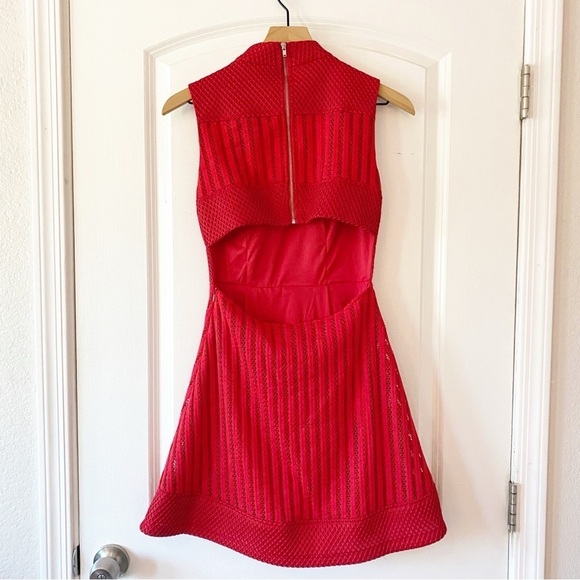 ASOS Red Back Cut Out Mini Dress Christmas Party - Picture 6 of 12